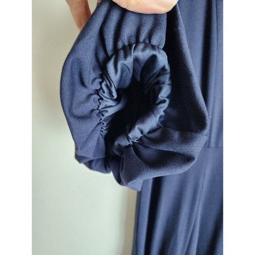 Boden Jersey Knit Fit and Flare Navy Dress sz 16/18 puff sleeves nwt *flawed* - Picture 2 of 15