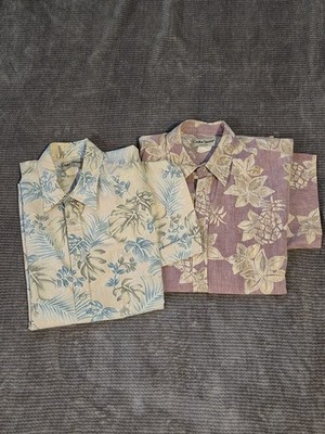 Cooke Street hawaiian shirt xl (2) Lot Of 2 Cotton Made In Hawaii Beach Vacation