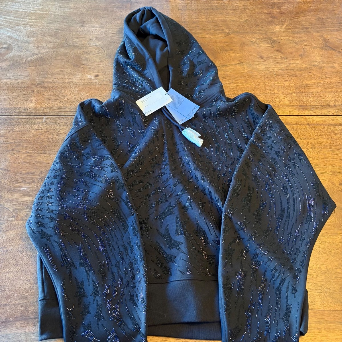 REDUCED!! H&M x Mugler Black Rhinestone Hoodie NWT XXL | eBay