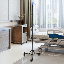 Asta portaflebo leggera in acciaio inossidabile con ganci per assistenza