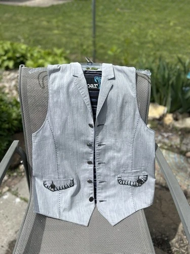 Roar Men’s Size XL Cotton Vest Quilted Back Striped Lined Adjustable Back Belt image 5