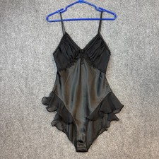 Vintage Delicatess Black Lace Teddy Bodysuit Lingerie Size S