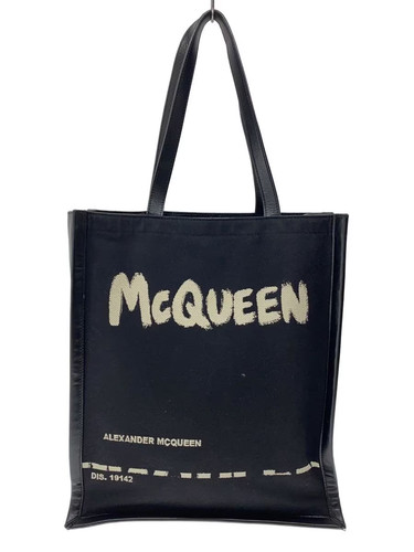 Alexander McQueen Cotton Tote Bag Black 625509 494885