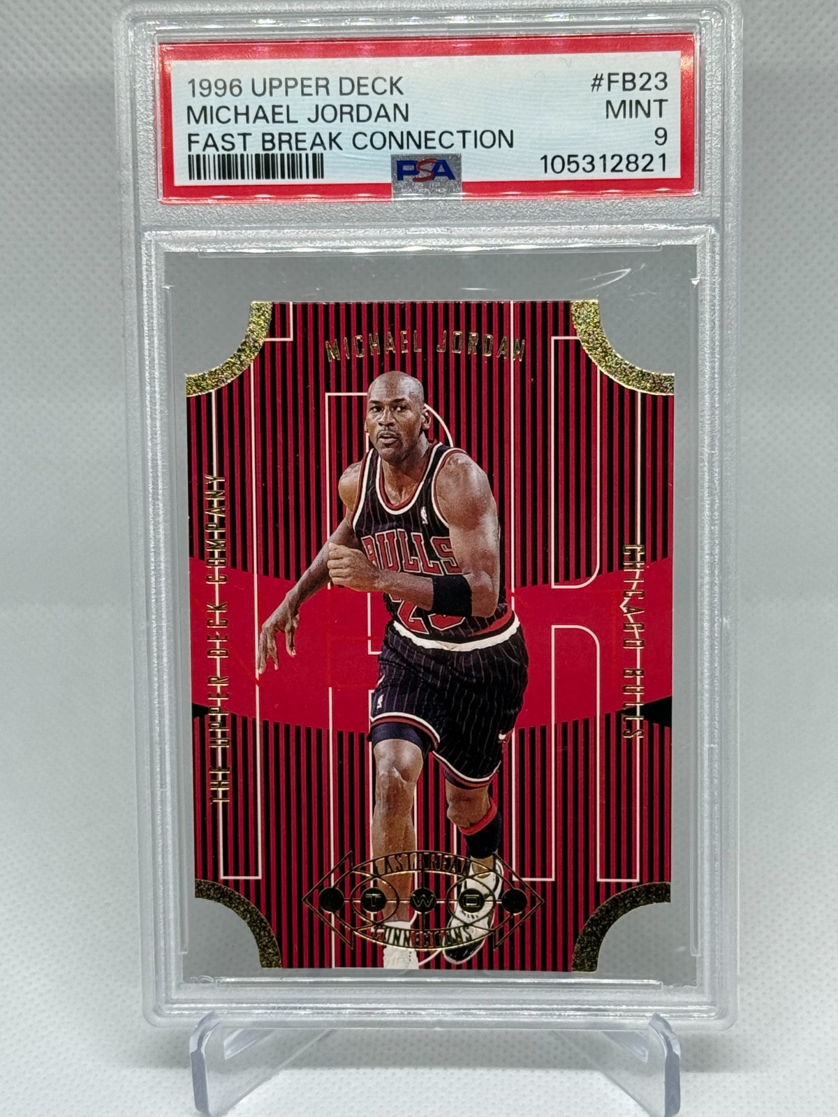 1996 UPPER DECK MICHAEL JORDAN FAST BREAK CONNECTION #FB23 PSA 9