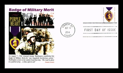 US COVER PURPLE HEART BADGE OF MILITARY MERIT FIRST DAY ISSUE PANDA CACHET