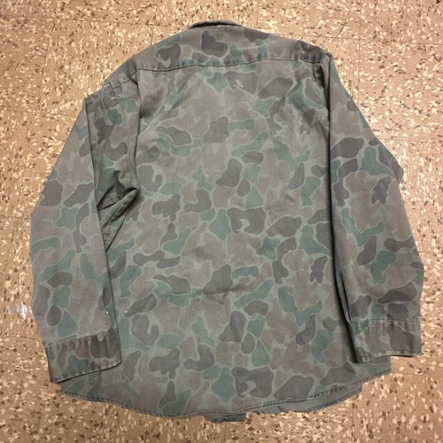 Vtg Woolrich Duck Frog Camo Button Down Green Shirt Cotton Blend made in USA - Picture 10 of 10