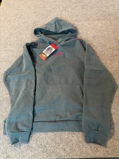 NWT Puma Women's Medium Fleece Hoodie Blue Storm Gray Kangaroo Pockets Warm 