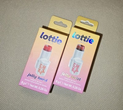 Lottie Jelly Twist Cheek & Lip Tint Sealed 2 ct. (0.28oz/8 g ea.), Assorted, NIB