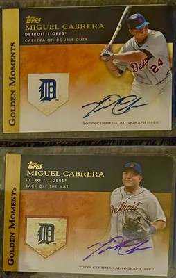 2012 Topps Golden Moments AUTO D Miguel Cabrera GMA-MC TWO Batting & Fielding
