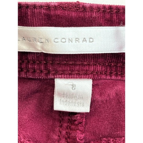Lauren Conrad Corduroy Pants Skinny Burgundy Casual Comfort Size 8 - Picture 9 of 12