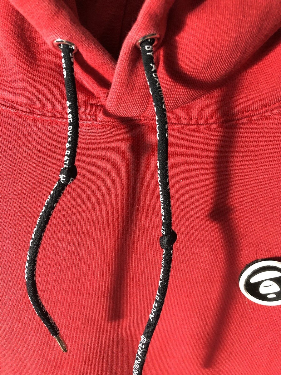 Authentic AAPE By A Bathing Ape Bape Solid Red Hoodie APUNVS