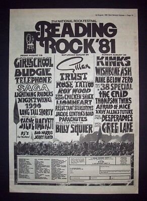 The Kinks, Billy Squire, Midnight Oil Reading Rock Festival
