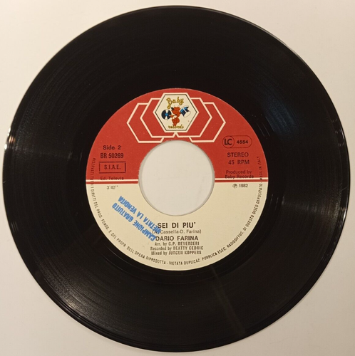 DARIO FARINA -SEI DI PIU / SEI LA SOLA CHE AMO- ITALIAN 7" SINGLE PS, PROMO - Picture 3 of 4