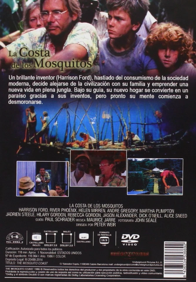 THE MOSQUITO COAST *1986 / Harrison Ford / Helen Mirren* NEW Region 2 DVD - Image 2 of 2