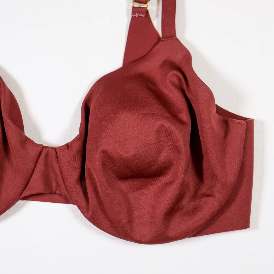 Sutiã Soma tamanho 34D sem forro cobertura perfeita vermelho sólido camiseta com aro - Imagem 4 de 4