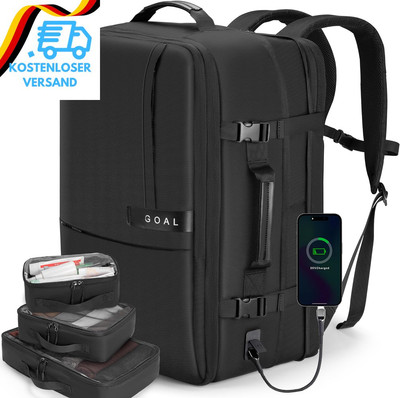 VGOAL Carry on Backpack, 40L Travel Backpack Expandable with 4 Packing Cubes. We