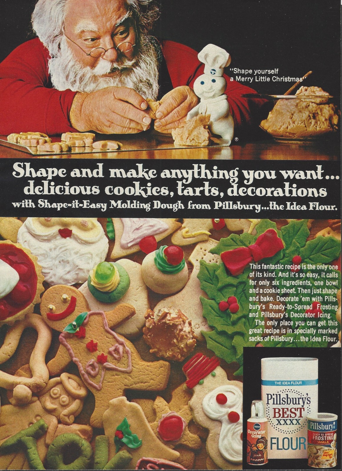 1973 Pillsbury Christmas Cookies Santa Claus Doughboy Vtg Print Ad 1973-pillsbury-christmas-cookies-santa-claus-doughboy-vtg-print-ad