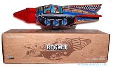 SPACE COMMANDER ROCKET TIN TOY SPARKING TIN Robot Astronaut Tin Toy Friction