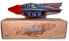 SPACE COMMANDER ROCKET TIN TOY SPARKING TIN Robot Astronaut Tin Toy Friction