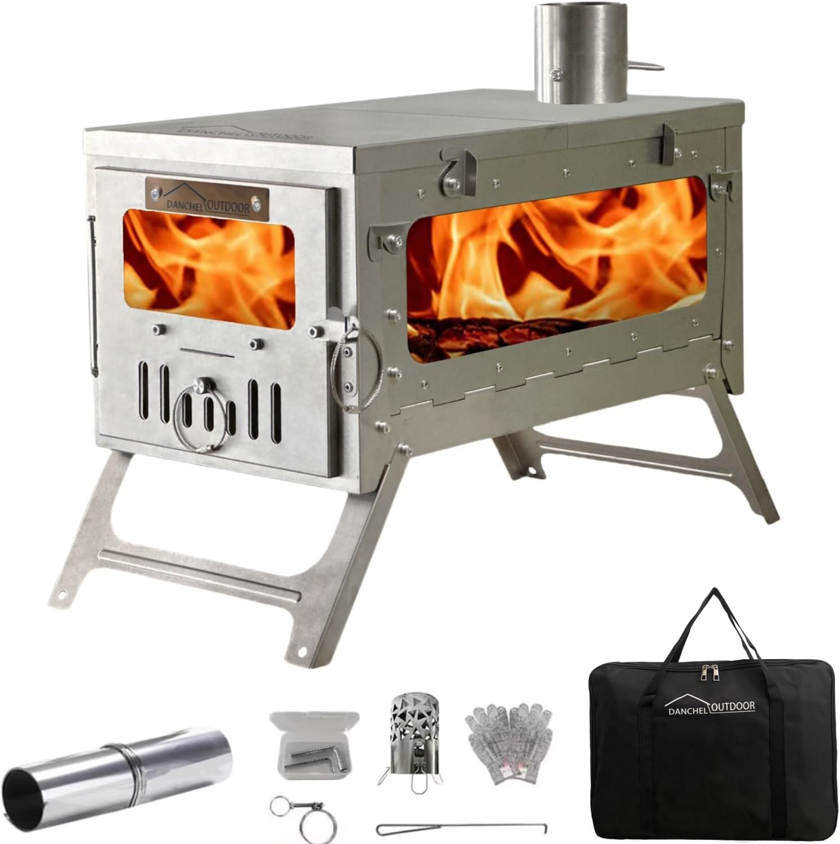 TSG TA1 Portable Titanium Hot Tent Stove for Winter Camping