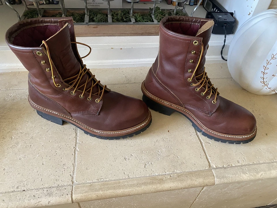 GREAT RED WING Hechas en EE. UU. 4418 Puntera de Acero Lisa Leñador Hombres Botas de Trabajo Talla 10D Foto 2 de 4