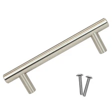 Rok Contemporary Euro Style Pull Brushed Nickel 3-3/4" (96mm) Hole Centers