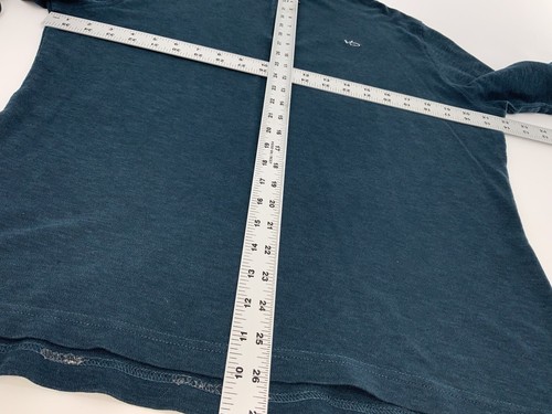 Fish Hippie 1/4 Zip Pullover M Men Teal Blue Cotton Modal Made India YGI Q4-77 - Picture 9 of 11