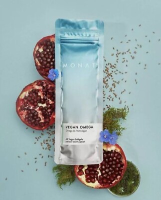 MONAT  Vegan Omega 3 s From Algae 60 Vegan Softgels Dietary Supplement