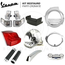 KIT RESTAURO RICAMBI ACCESSORI CROMATI PIAGGIO VESPA PX 125 150 200 ARCOBALENO