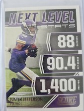 Justin Jefferson - Minnesota Vikings - Panini Score Next Level Stats - NFL card