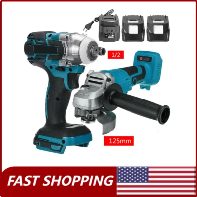 Angle Grinder Impact Wrench Cordless Tool 125mm Combo Kit Brushless For Makita