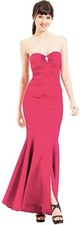 Xscape Strapless Ruched Mermaid Maxi Long Gown XS5885C Fuchsia $258 Size 2 NWT 