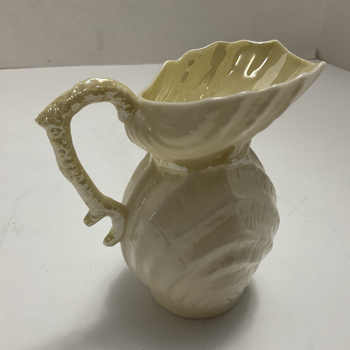 Belleek Irish Double Shell Sugar and Creamer Yellow Luster w