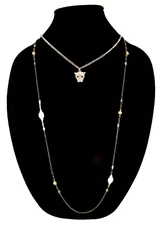 Unique New Multi Strand Silver Hematite Gold Cougar Pendant Necklace #N2314