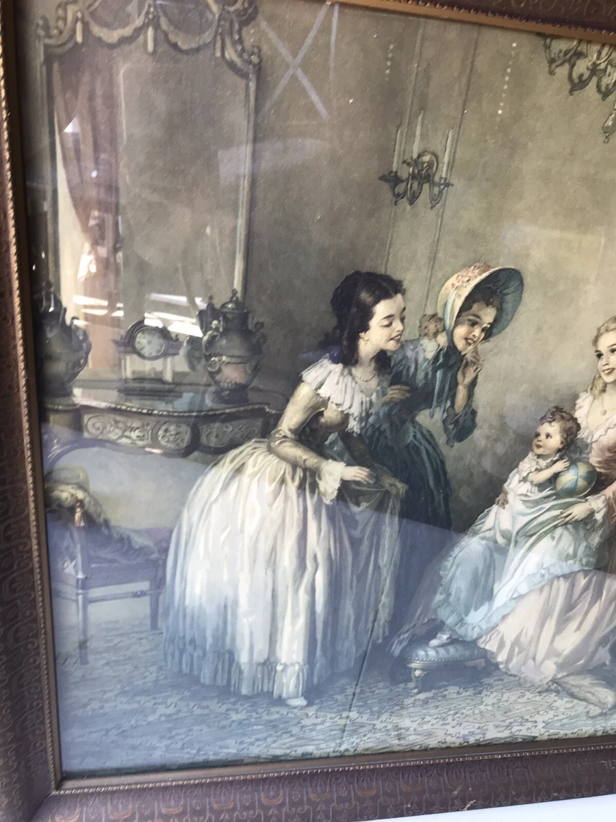 Vintage Framed Print of Women And Baby. Signed L. Jambor 33” X 28” | eBay