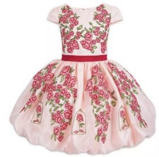 EUC 3T Disney Belle Party Dress for Girls Beauty Beast Costume Pink Floral
