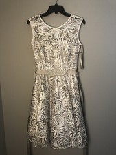 BETSY  ADAM Dress Gray With Silver Sequin Formal Short Dress Size 4 New