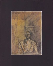 8X10" Matted Print Classic Art Picture: Alberto Giacometti, Jean Genet
