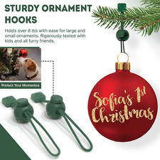 Heavy Duty Christmas Ornament Hooks for Hanging Decorations - 24 Pack Green 