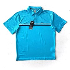Callaway Nwt Polo Shirt Opti-Dri River Blue Striped Golf Shirt Large L