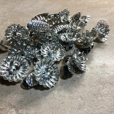 Vintage Silver Metal 2" Pinecone Christmas Tree Clip On Candle Holders Lot of 20