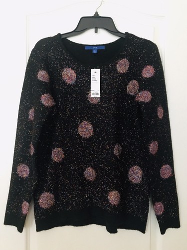 Black Confetti Sparkle Dot Sweater Size 