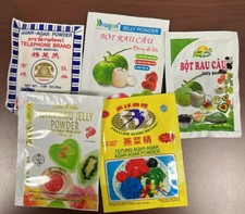 Agar Jelly Powder- Rau Cau Deo -Duong Nho - Trai Dua-  Dragon Nguyen Long
