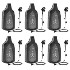 EJEAS F6 Football Referee Intercom Headset 6 Person Mesh Group Talk Earphone 6PC