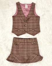 GYMBOREE 'Girl Detective' Plaid Skorts with Matching Vest Size 3 EUC