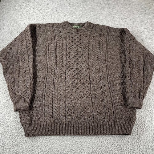 Pull Vintage Laine Blarney Castle Irlande – Taille XXL – Motif Cœurs Vert Et Bleu
