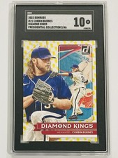 2022 Donruss #21 Corbin Burnes Diamond Kings SGC 10 Presidential Collection /46