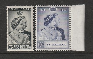 (A469) St Helena 1948 Silver Wedding Set Un Mounted Mint