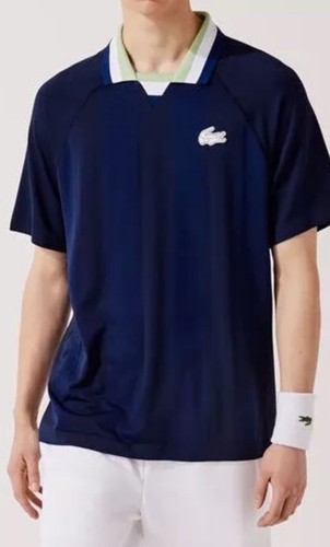 Lacoste Men's SPORT Seamless Open Collar Jacquard Polo Shirt Blue Men’s XL