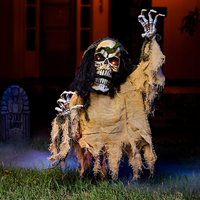 Joyin Halloween Animierte Zombie Groundbreaker Dekoration, Beleuchtetes Skelett